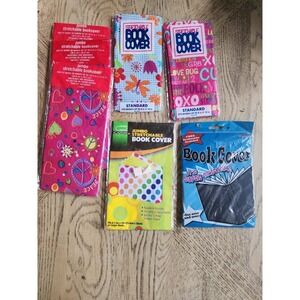 Vintage Book Covers Stretchable Peace Love Butterfly Rock Adorable Lot Of 7 New